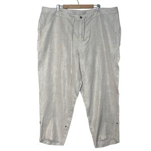 Lane Bryant Womens Linen Blend Convertible Pant Size 22 / 24 Metallic Shimmer